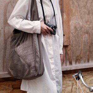 Scandinavian Net Shoulder Bag - Clay - Mesh Bag Big - Organic Cotton NWT Unisex